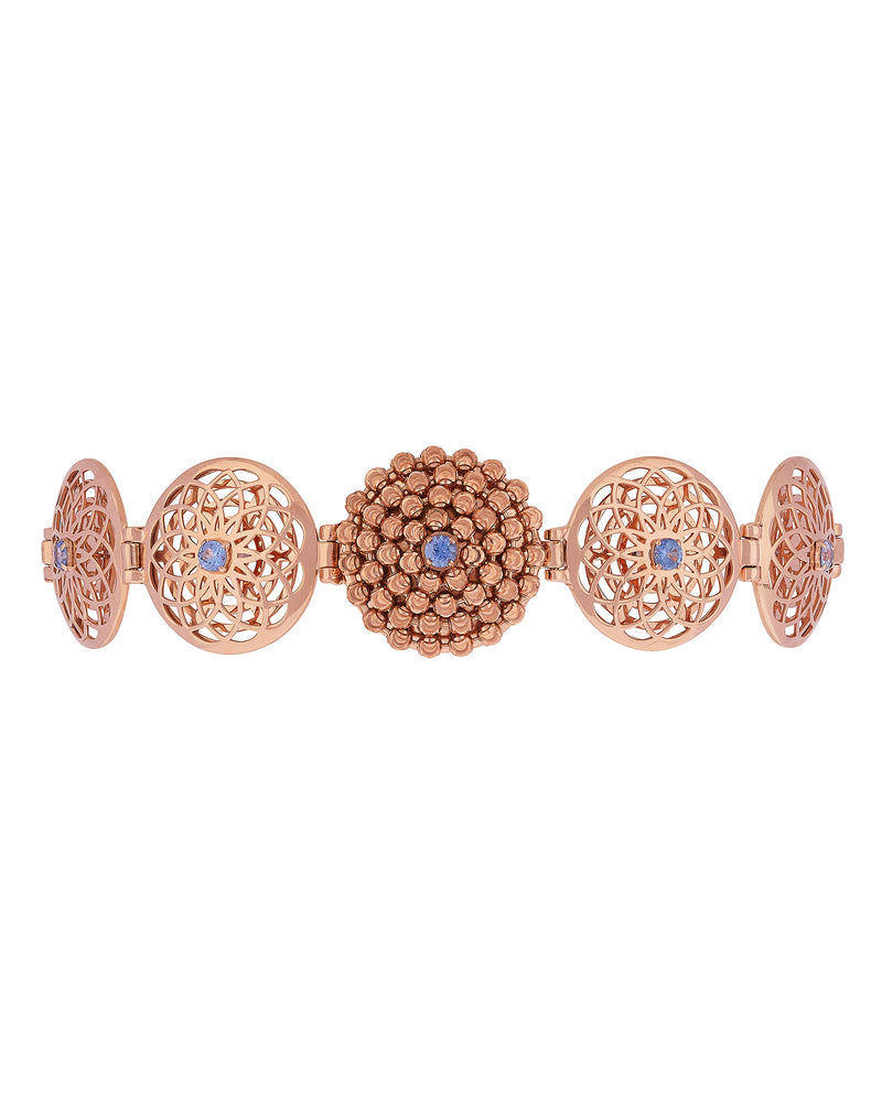 Mimosa Bracelet in 18kt Rose Gold and Blue Sapphires