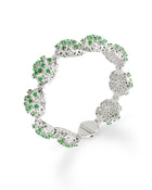 Damasco Bracelet in 18kt White Gold and Emeralds