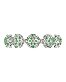 Damasco Bracelet in 18kt White Gold and Emeralds
