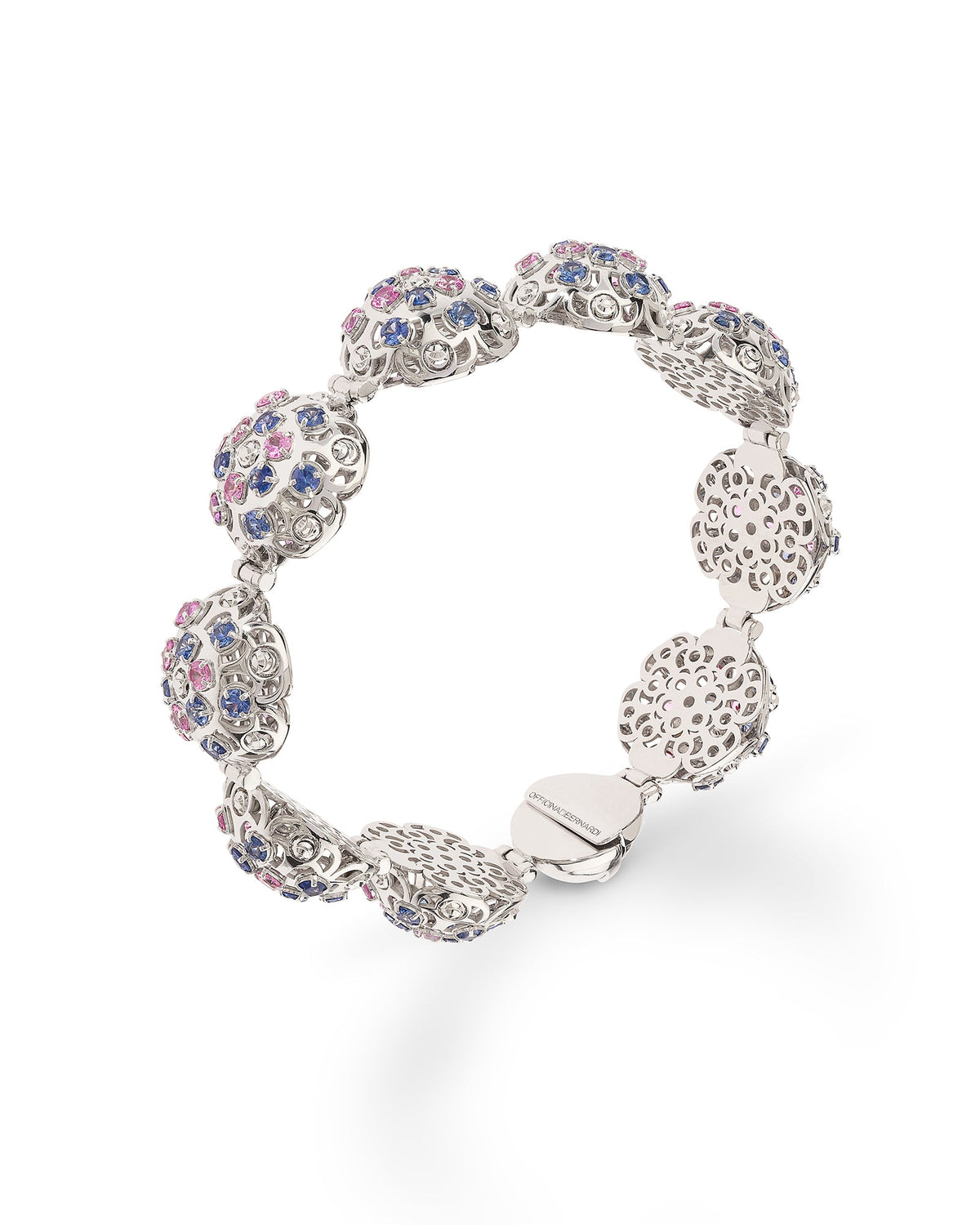 Damasco Bracelet in 18kt White Gold and Sapphires