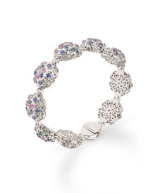 Damasco Bracelet in 18kt White Gold and Sapphires