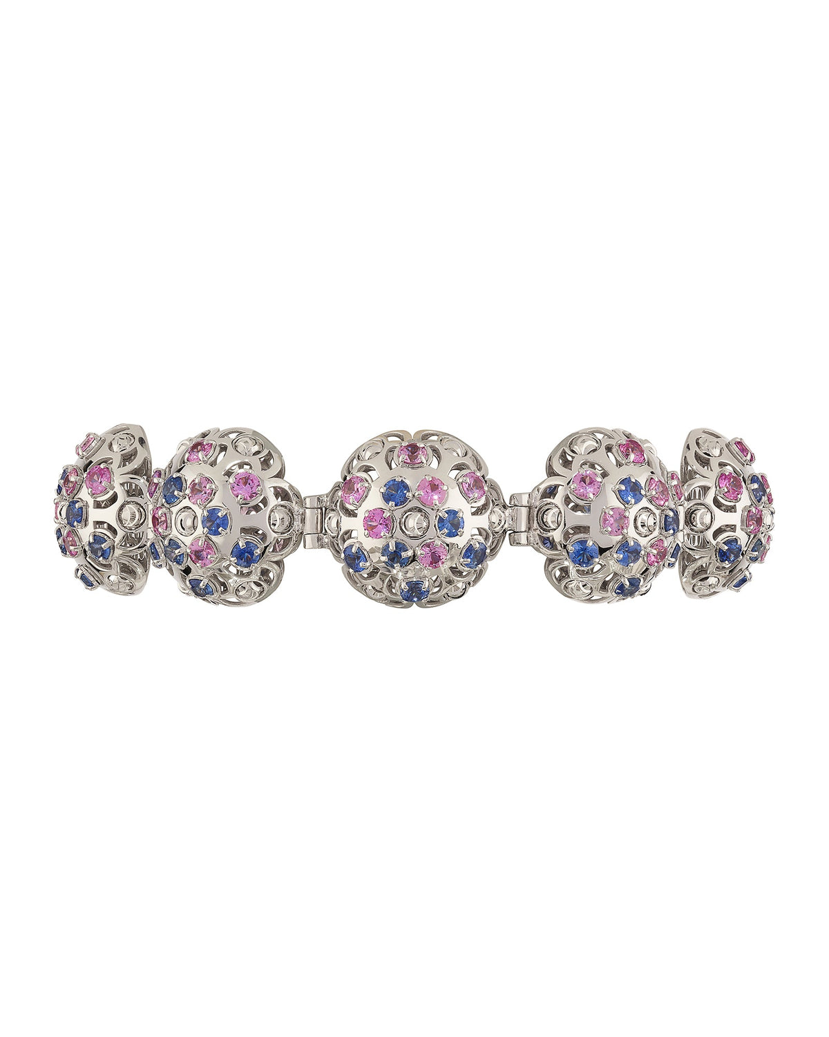 Damasco Bracelet in 18kt White Gold and Sapphires