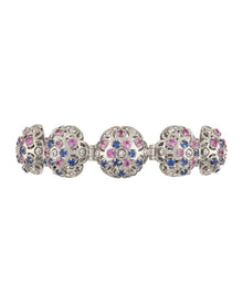 Damasco Bracelet in 18kt White Gold and Sapphires