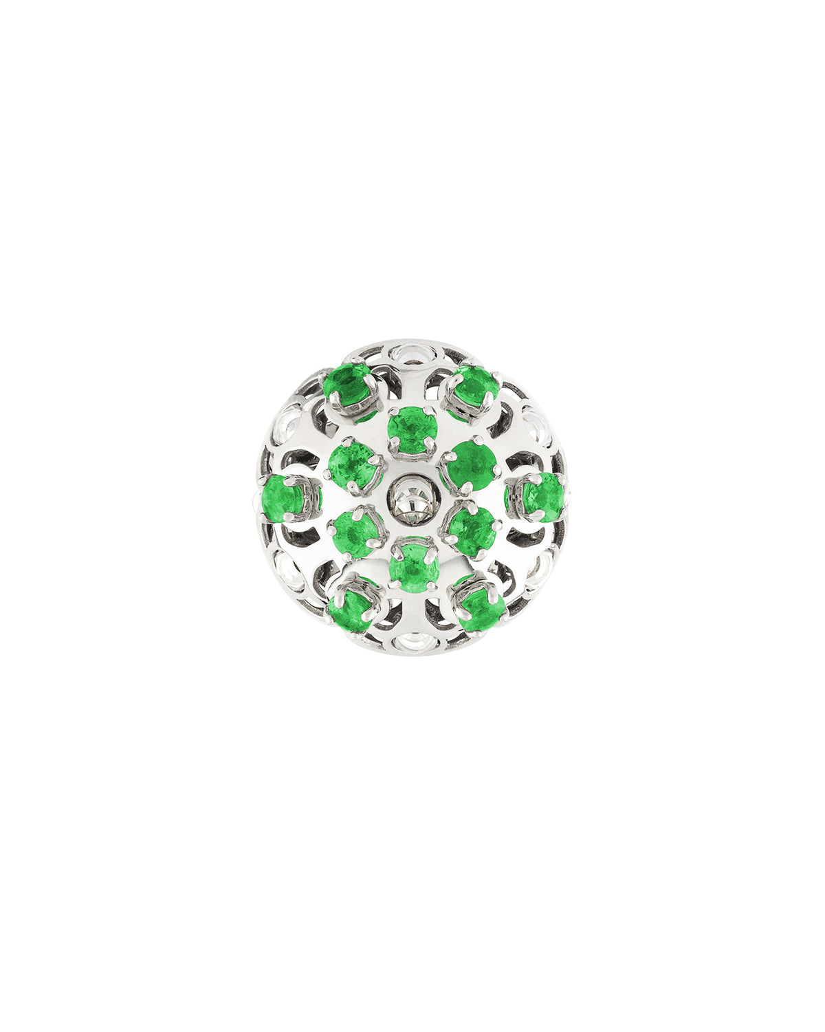 Damasco Earrings in 18kt White Gold and Emeralds