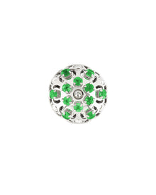 Damasco Earrings in 18kt White Gold and Emeralds