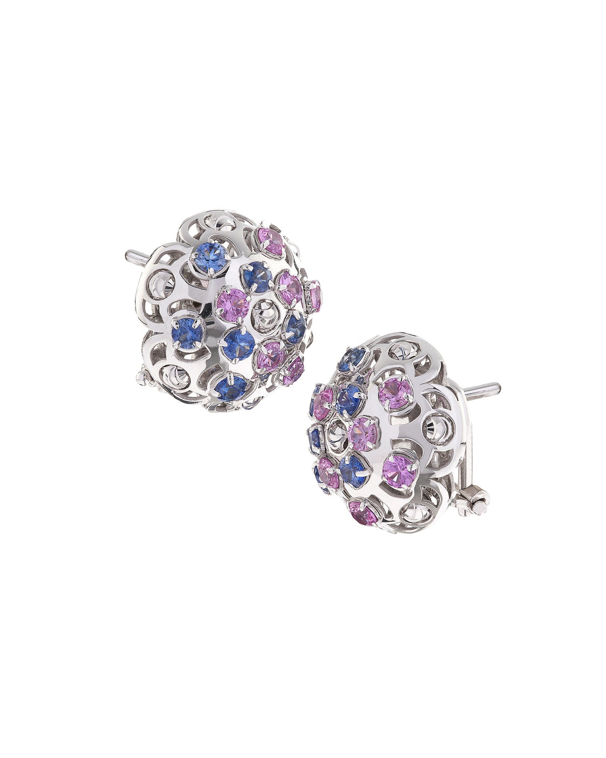 Damasco Earrings in 18kt White Gold and Sapphires