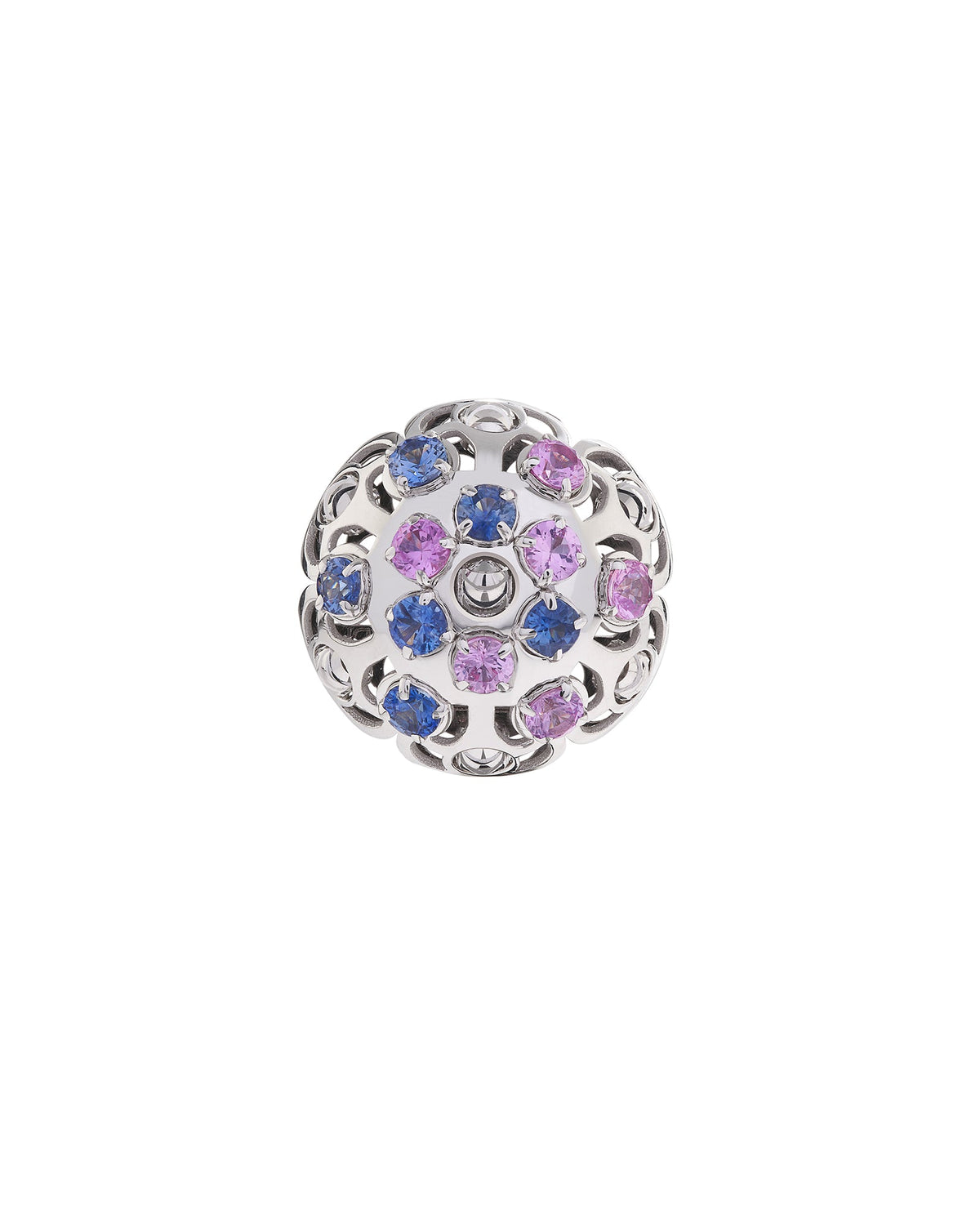 Damasco Earrings in 18kt White Gold and Sapphires