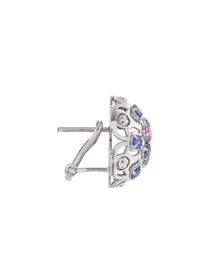 Damasco Earrings in 18kt White Gold and Sapphires