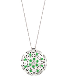 Damasco Large Necklace in 18kt White Gold and Emeralds