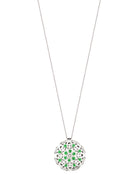 Damasco Large Necklace in 18kt White Gold and Emeralds
