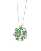 Damasco Small Necklace in 18kt White Gold and Emeralds