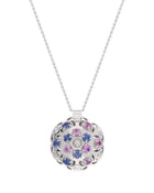 Damascus Small Necklace in 18kt White Gold and Sapphires