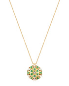 Damasco Small Necklace in 18kt Gold and Emeralds