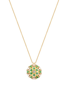 Damasco Small Necklace in 18kt Gold and Emeralds