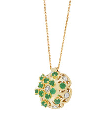 Damasco Small Necklace in 18kt Gold and Emeralds