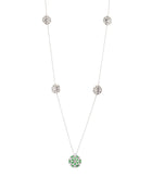 Damasco Station Necklace in 18kt White Gold and Emeralds