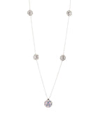Damasco Station Necklace in 18kt White Gold and Sapphires