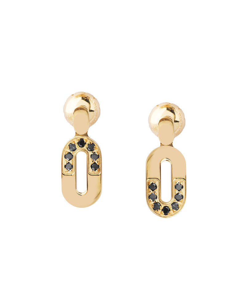 Goddess Earrings in 18kt Gold and Black Diamonds
