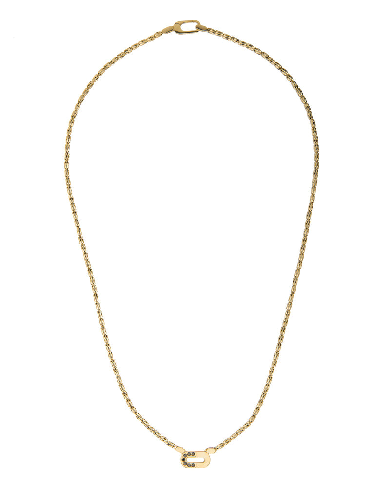 Goddess Necklace in 18kt Gold and Black Diamonds