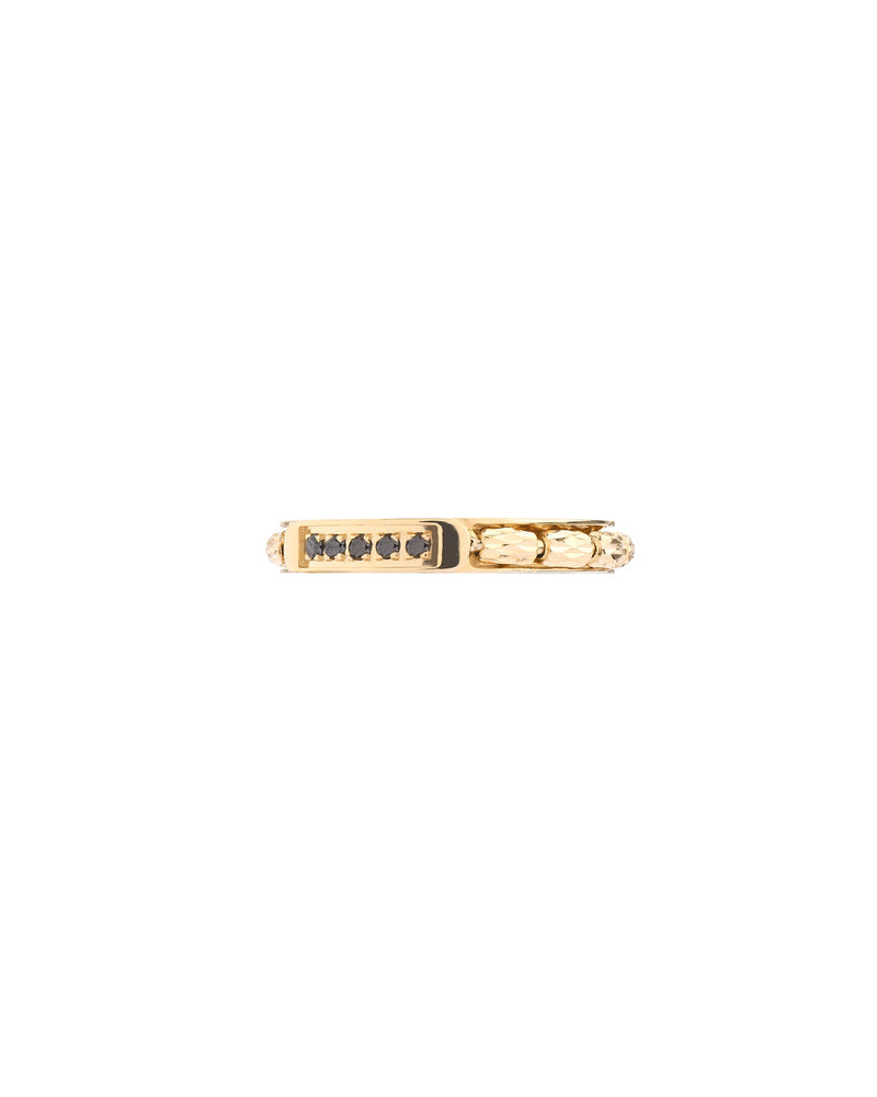 Goddess Ring in 18kt Gold and Black Diamonds