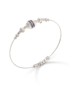 Empire Bangle Bracelet in 18kt White Gold and Sapphires