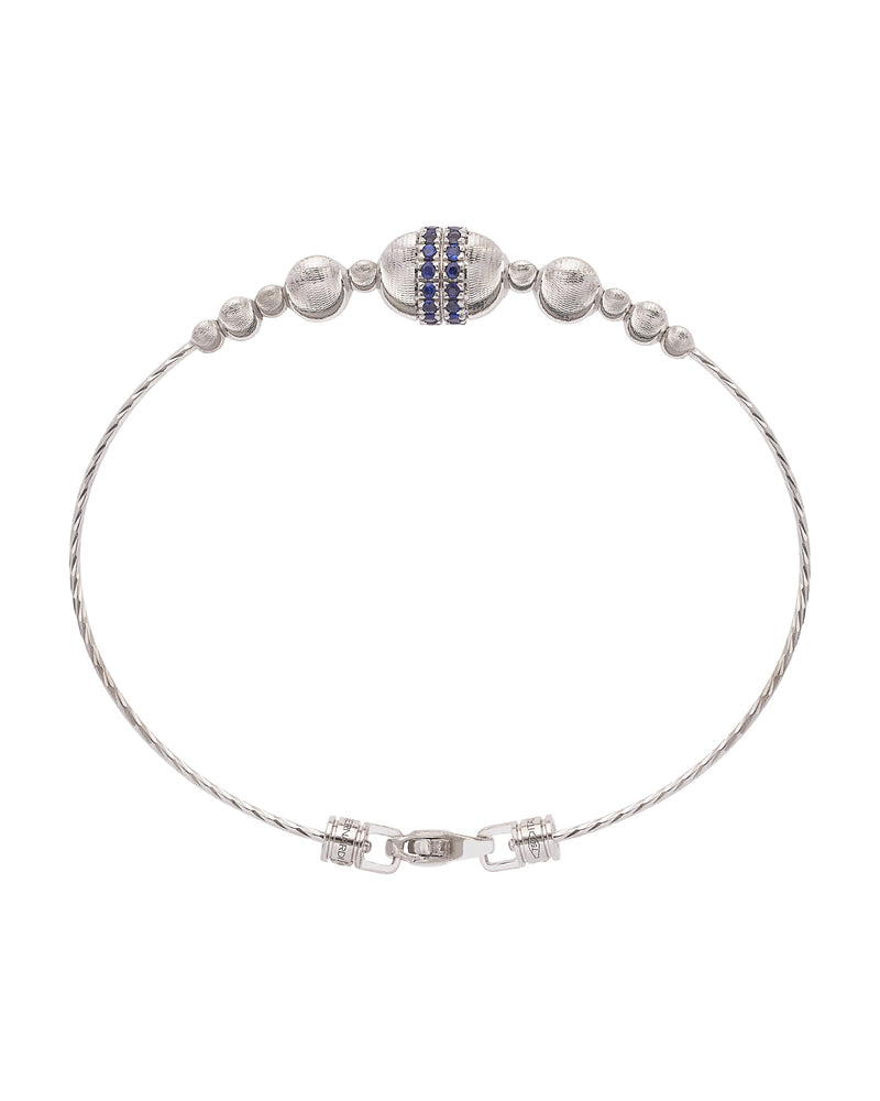 Empire Bangle Bracelet in 18kt White Gold and Sapphires