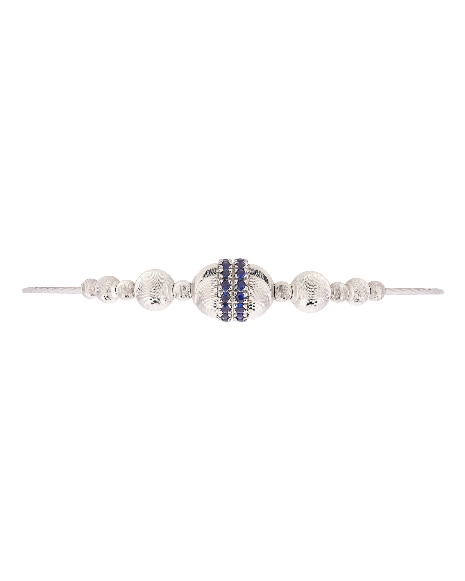 Empire Bangle Bracelet in 18kt White Gold and Sapphires