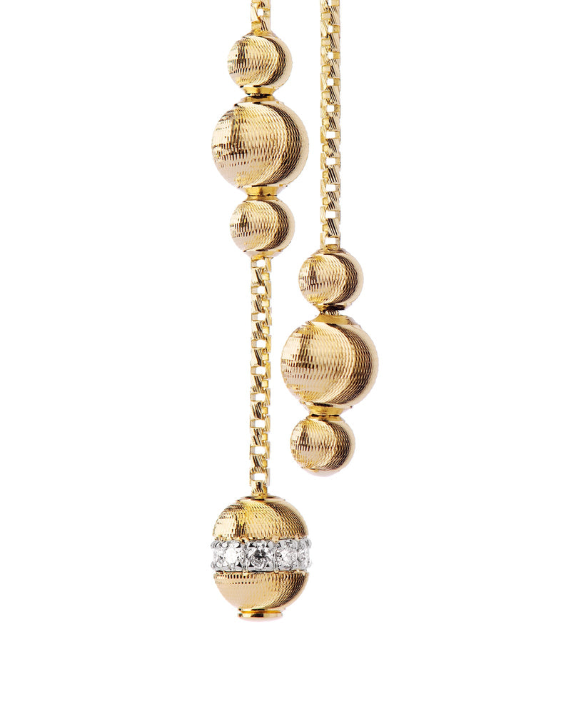 Empire Drop Earrings in 18kt Gold and Diamonds