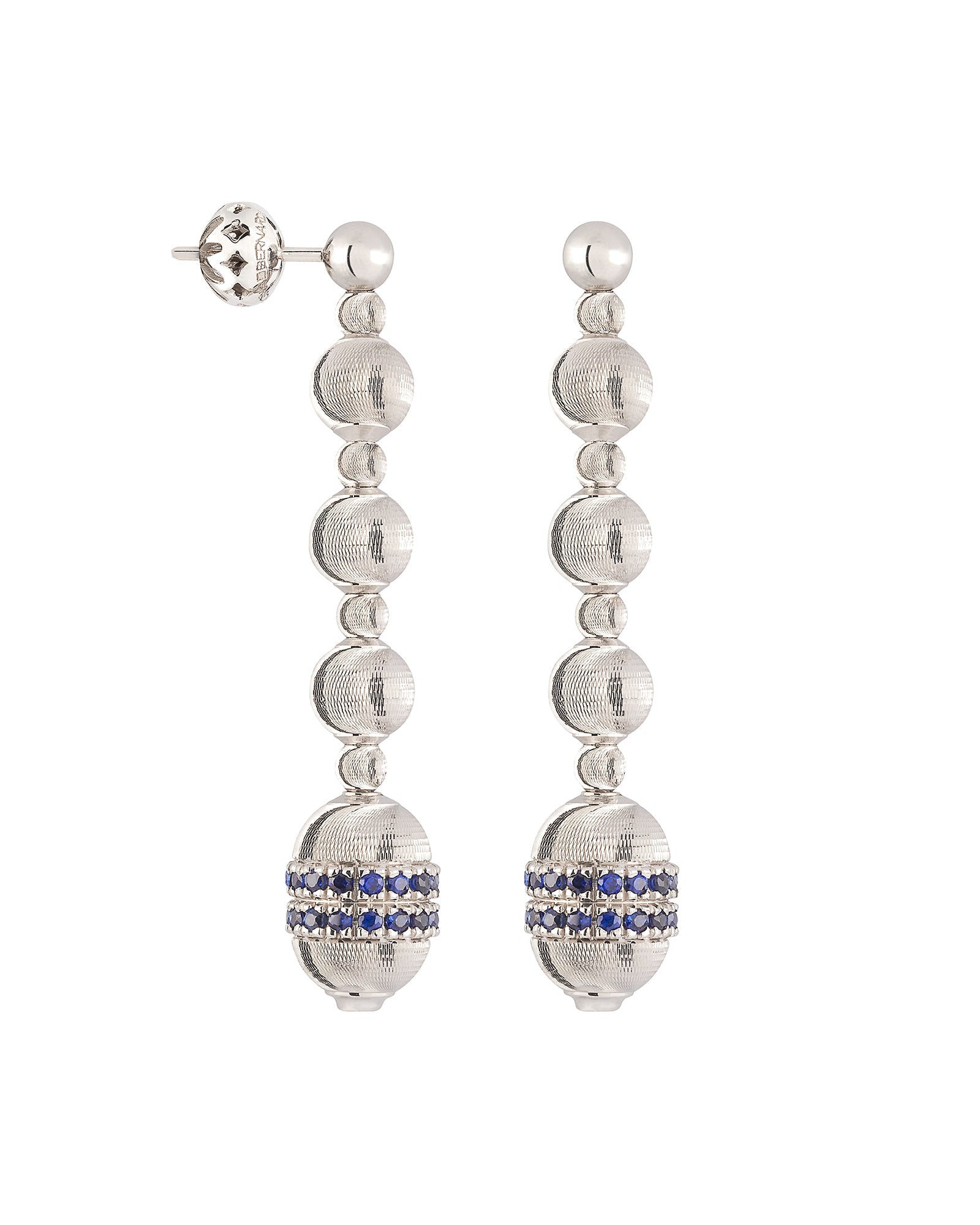 Empire Earrings in 18kt White Gold and Sapphires