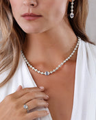 Empire Necklace in 18kt White Gold and Sapphires