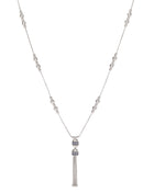Empire Tassel Necklace in 18kt White Gold and Sapphires