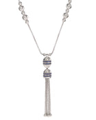 Empire Tassel Necklace in 18kt White Gold and Sapphires