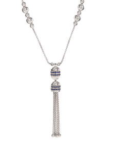 Empire Tassel Necklace in 18kt White Gold and Sapphires