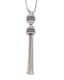 Empire Tassel Necklace in 18kt White Gold and Sapphires