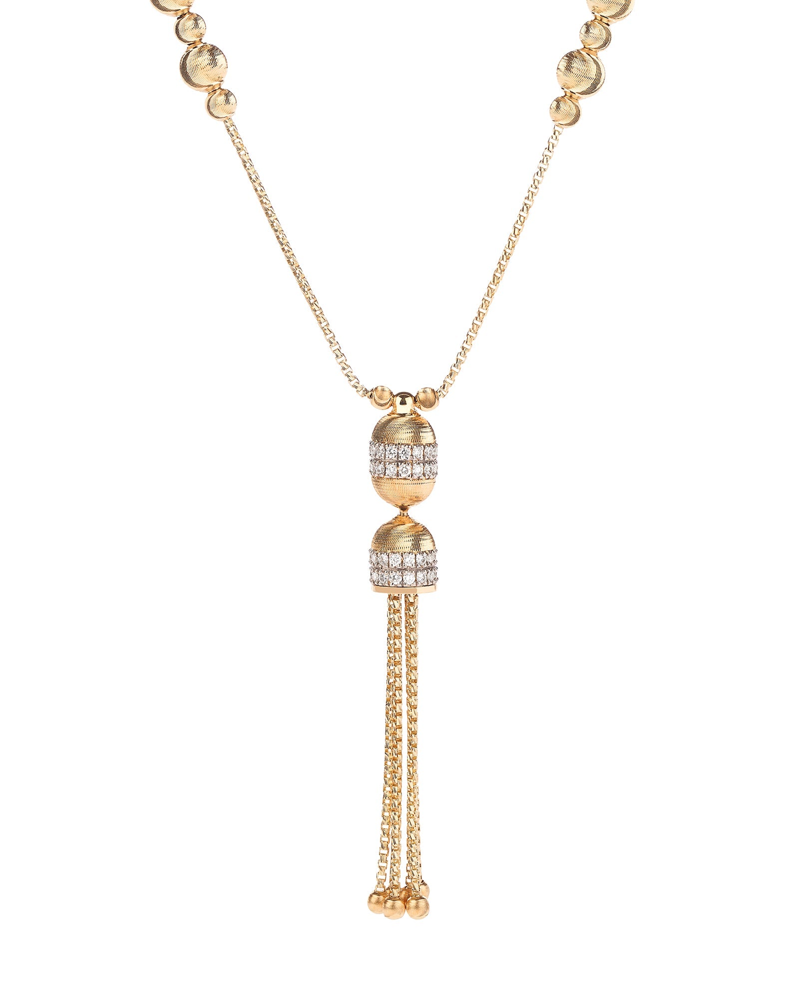 Empire Tassel Necklace in 18kt Gold and Diamonds