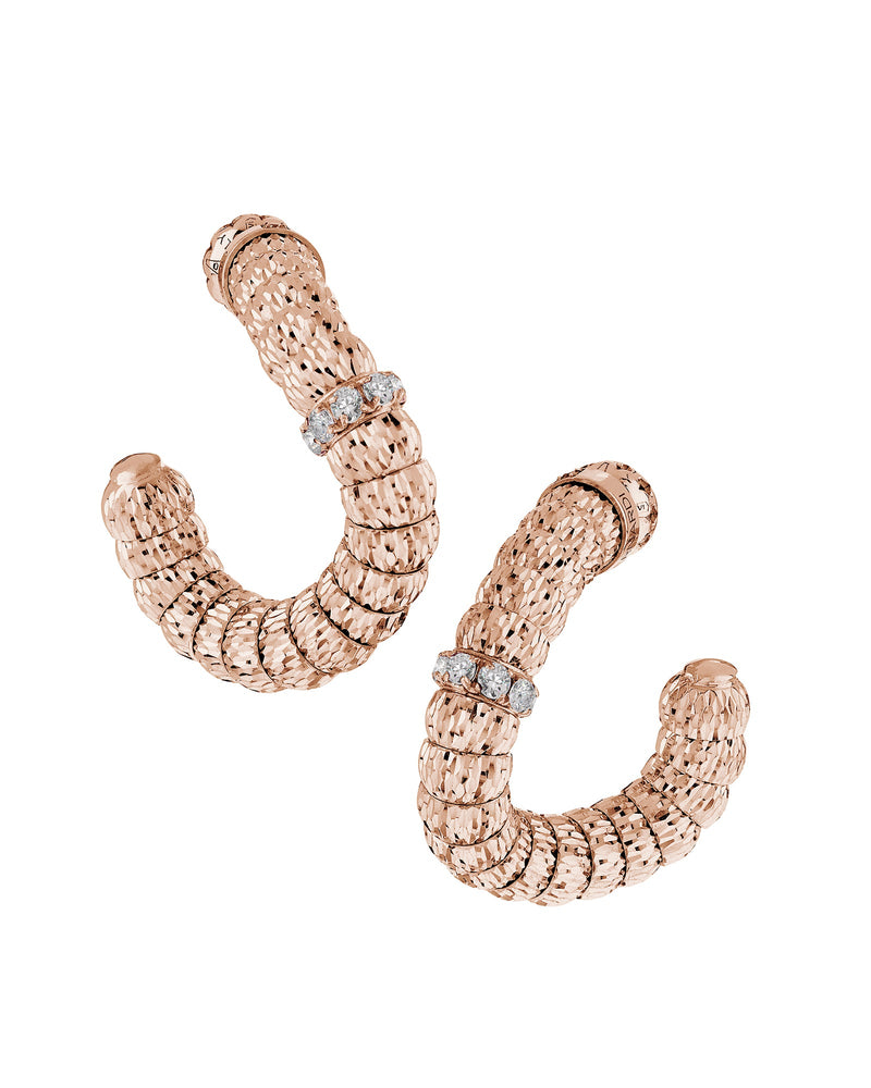 Enigma Hoop Earrings in 18kt Rose Gold and Diamonds