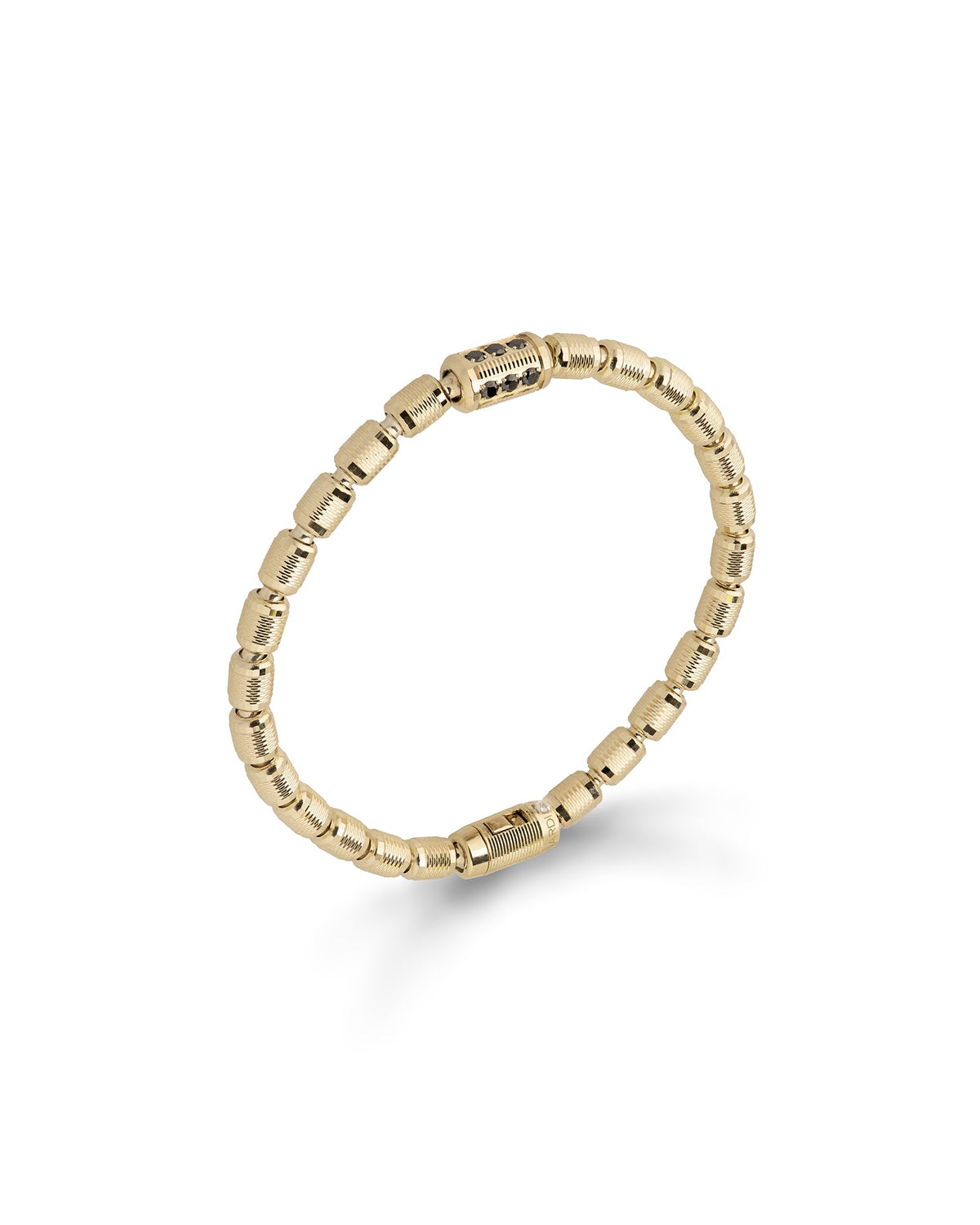 Lumen AC Bracelet in 18kt Gold and Black Diamonds