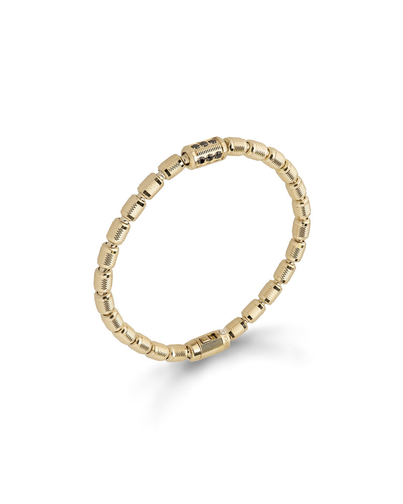 Lumen AC Bracelet in 18kt Gold and Black Diamonds