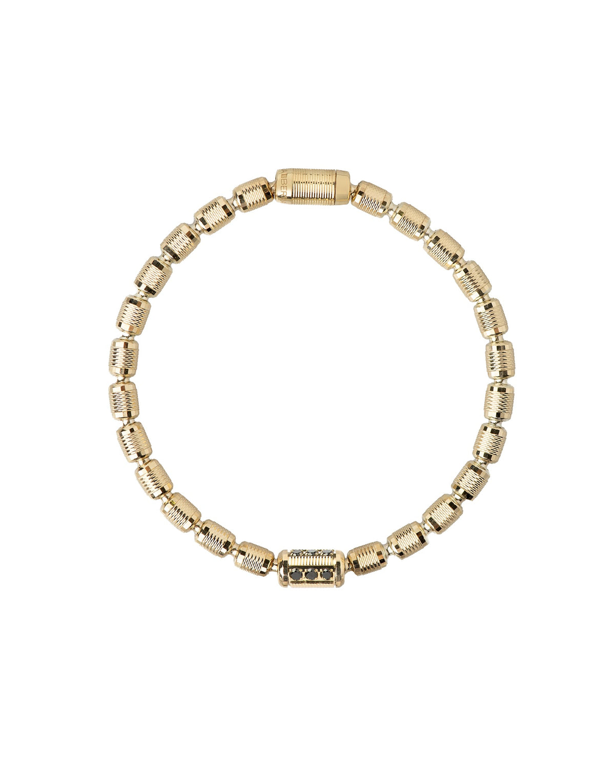 Lumen AC Bracelet in 18kt Gold and Black Diamonds