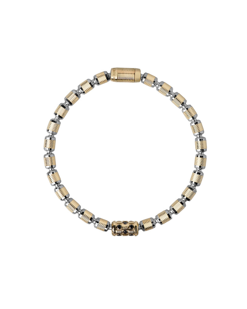 Lumen DC Bracelet in 18kt Gold and Gun Metal with Black Diamonds