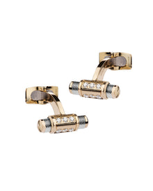 Lumen Cufflinks in 18kt Yellow and White Gold with Diamonds