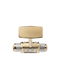 Lumen Cufflinks in 18kt Yellow and White Gold with Diamonds