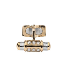 Lumen Cufflinks in 18kt Yellow and White Gold with Diamonds