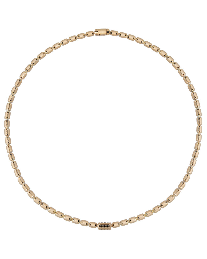 Lumen AC Necklace in 18kt Gold and Black Diamonds