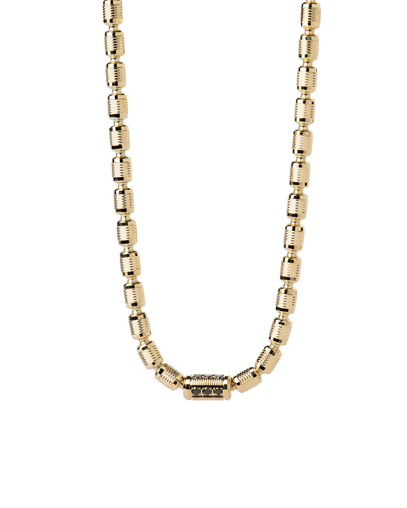 Lumen AC Necklace in 18kt Gold and Black Diamonds
