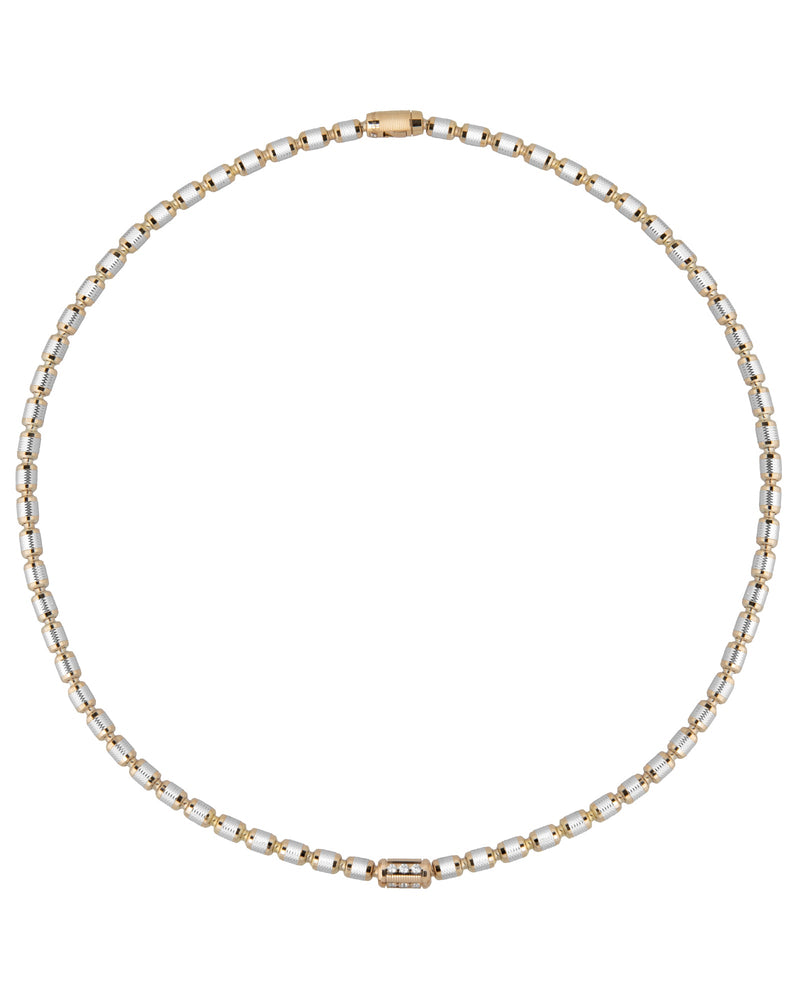 Lumen AC Necklace in 18kt Yellow and White Gold with Diamonds