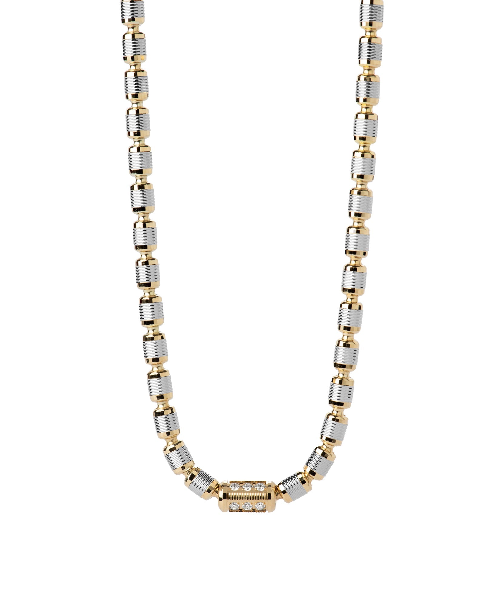 Lumen AC Necklace in 18kt Yellow and White Gold with Diamonds