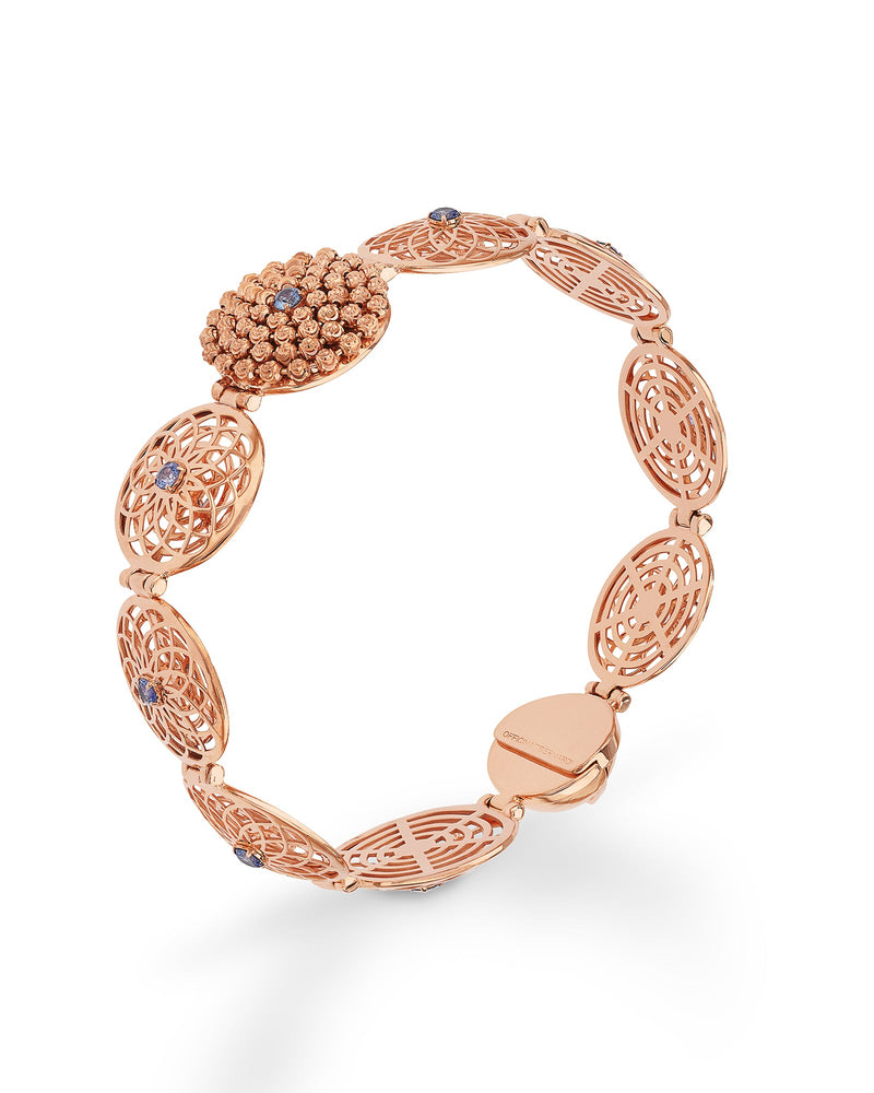 Mimosa Bracelet in 18kt Rose Gold and Blue Sapphires