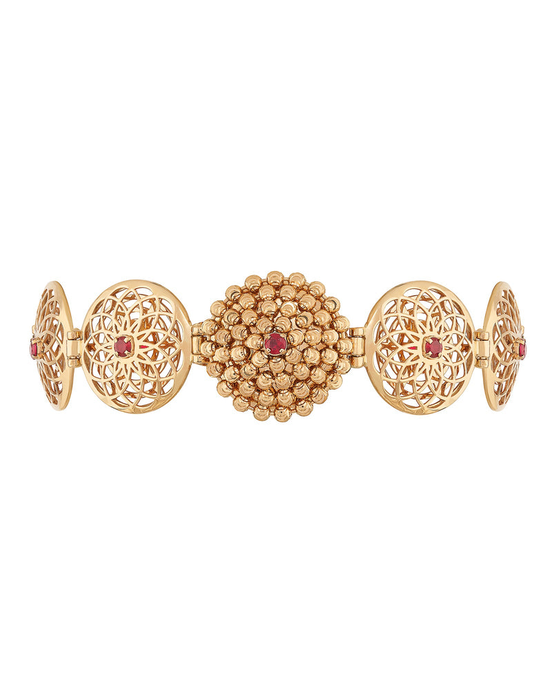 Mimosa Bracelet in 18kt Gold and Rubies