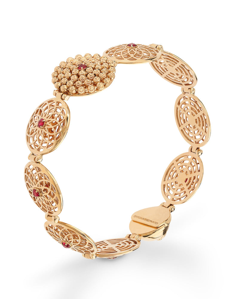 Mimosa Bracelet in 18kt Gold and Rubies